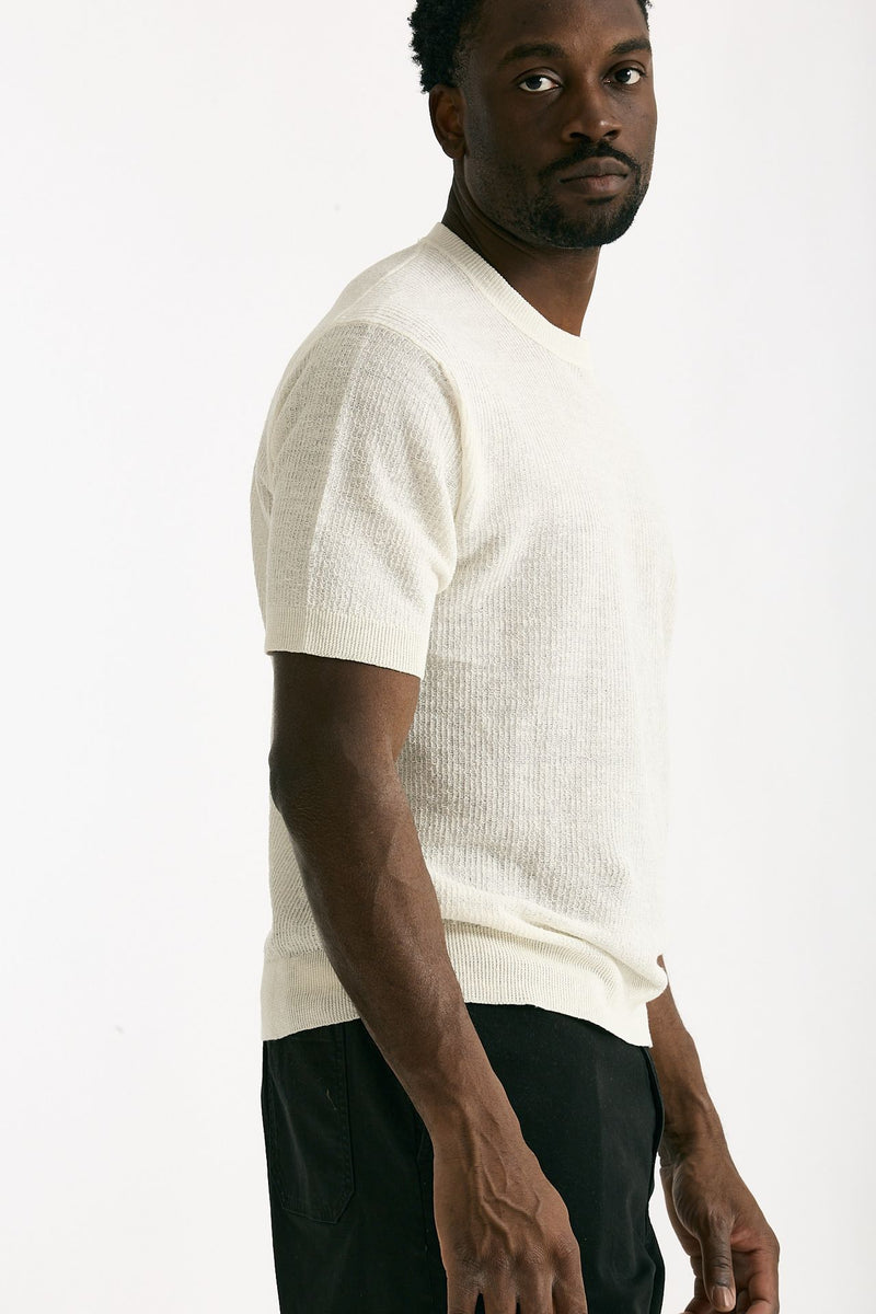 T shirt in lino e poliammide bianco men Atomo factory - 4