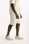 Bermuda in misto cotone panna rigato men Atomo factory - 4