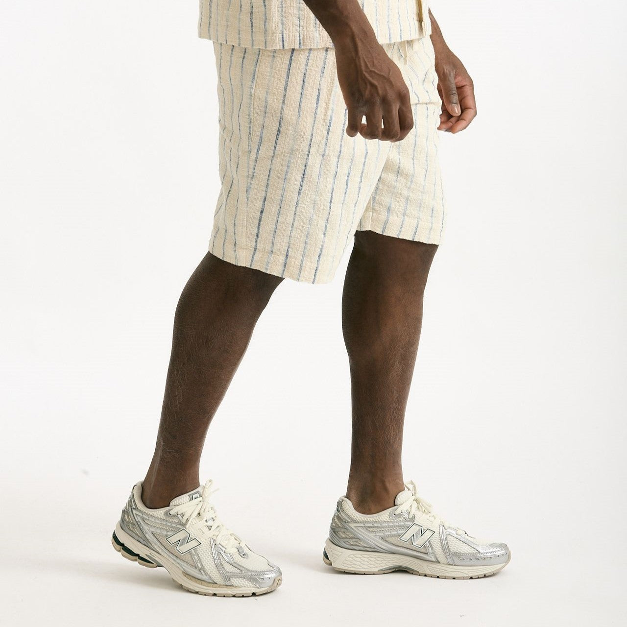Bermuda in misto cotone panna rigato men Atomo factory - 8