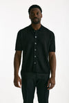 Polo camicia in lino e poliammide nero men Atomo factory - 1