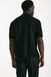 Polo camicia in lino e poliammide nero men Atomo factory - 3