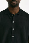 Polo camicia in lino e poliammide nero men Atomo factory - 5