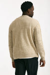 Cardigan in lino e poliestere beige malfile’ men Atomo factory - 3