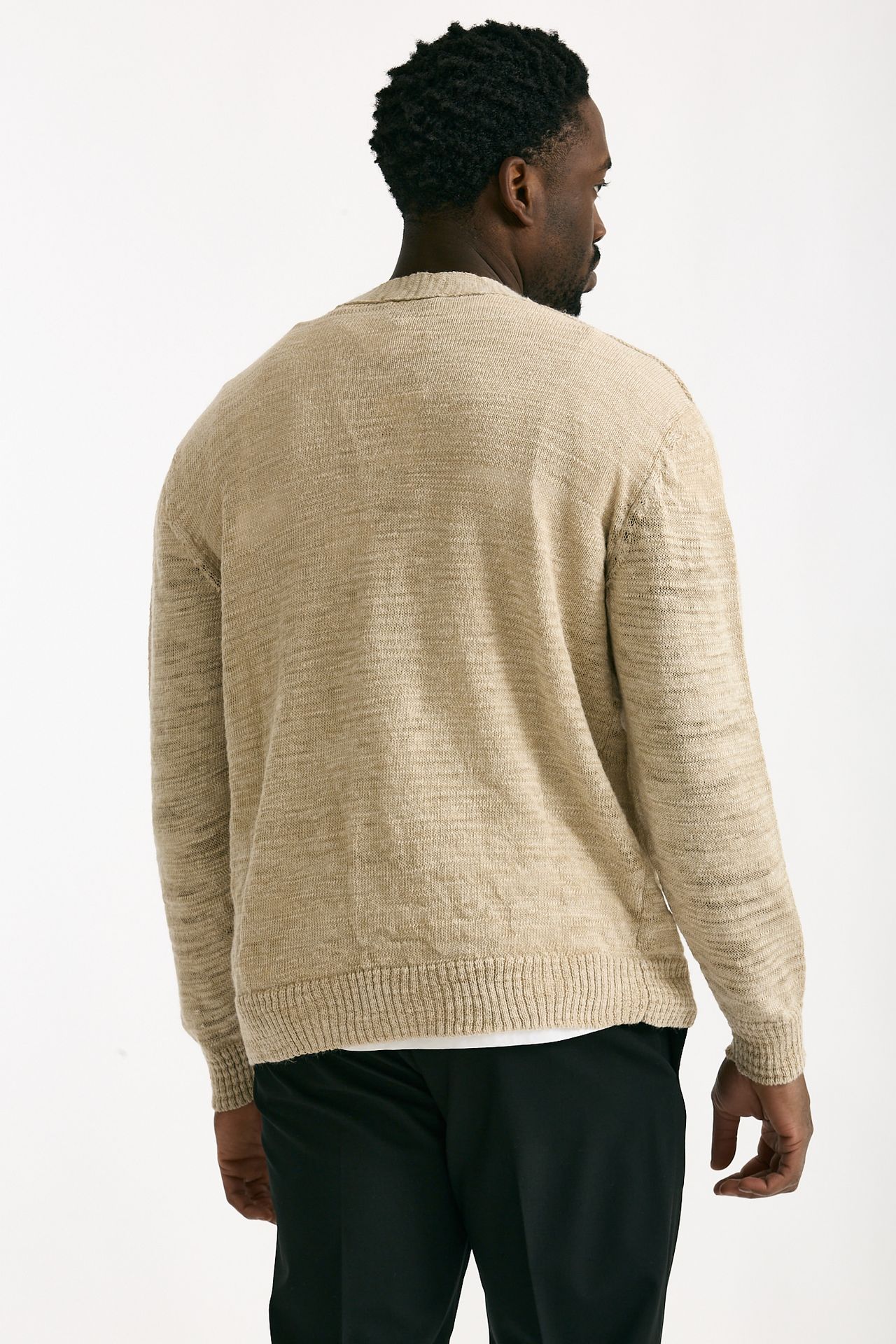 Cardigan in lino e poliestere beige malfile’ men Atomo factory - 3