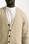Cardigan in lino e poliestere beige malfile’ men Atomo factory - 5