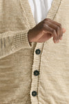 Cardigan in lino e poliestere beige malfile’ men Atomo factory - 6