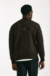 Cardigan in lino e poliestere marrone malfile’ men Atomo factory - 3