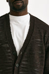 Cardigan in lino e poliestere marrone malfile’ men Atomo factory - 5