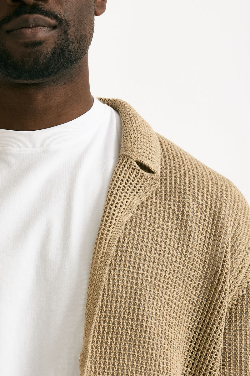 Cardigan in cotone e poliestere beige men Atomo factory - 6