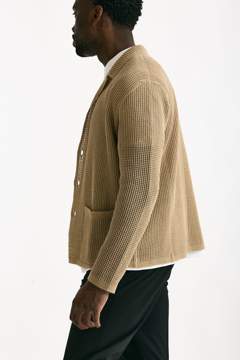 Cardigan in cotone e poliestere beige men Atomo factory - 3