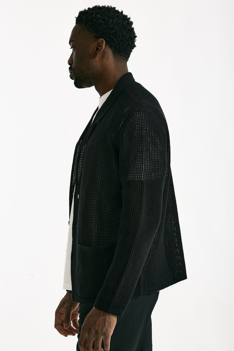 Cardigan in cotone e poliestere nero men Atomo factory - 3