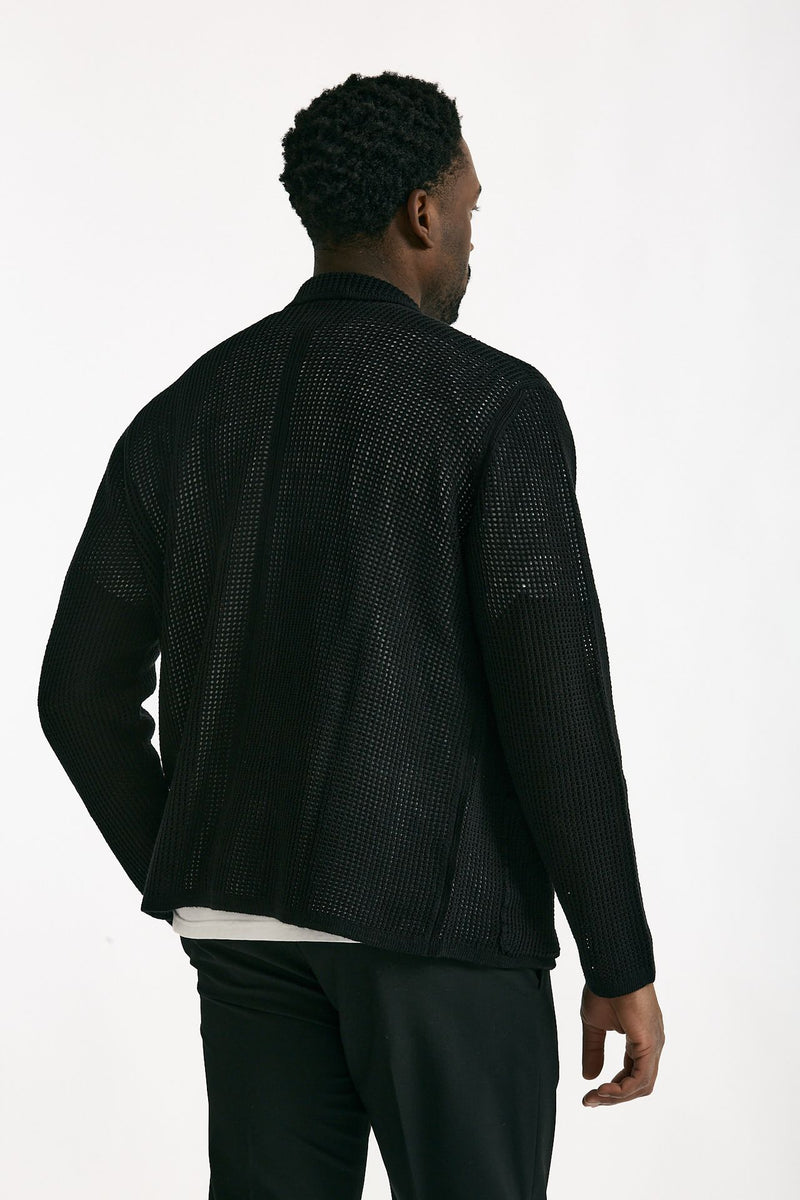 Cardigan in cotone e poliestere nero men Atomo factory - 4