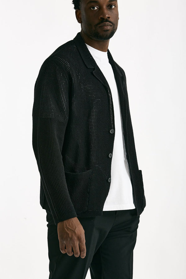 Cardigan in cotone e poliestere nero men Atomo factory