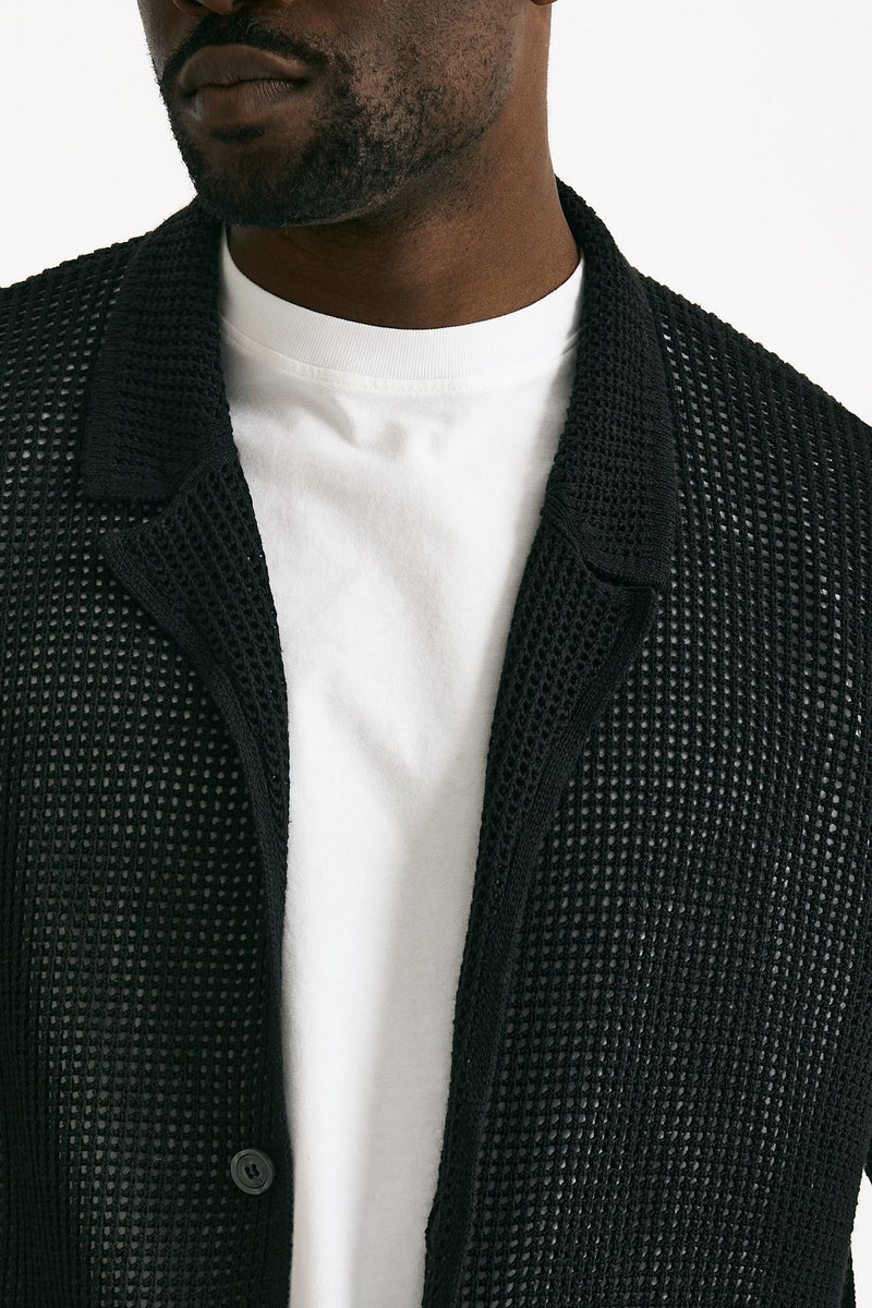 Cardigan in cotone e poliestere nero men Atomo factory - 5