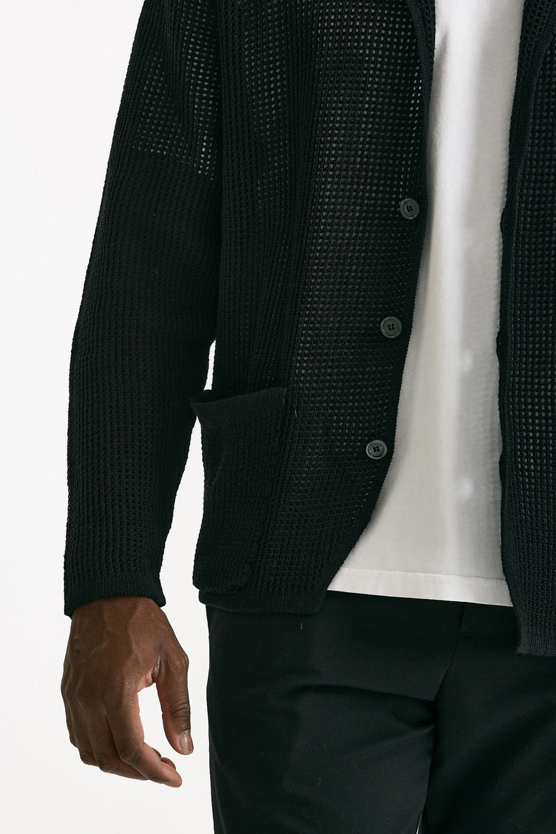 Cardigan in cotone e poliestere nero men Atomo factory - 6