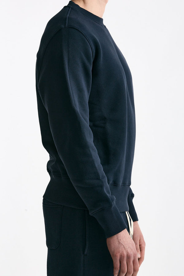 Felpa in cotone blu logo men Autry