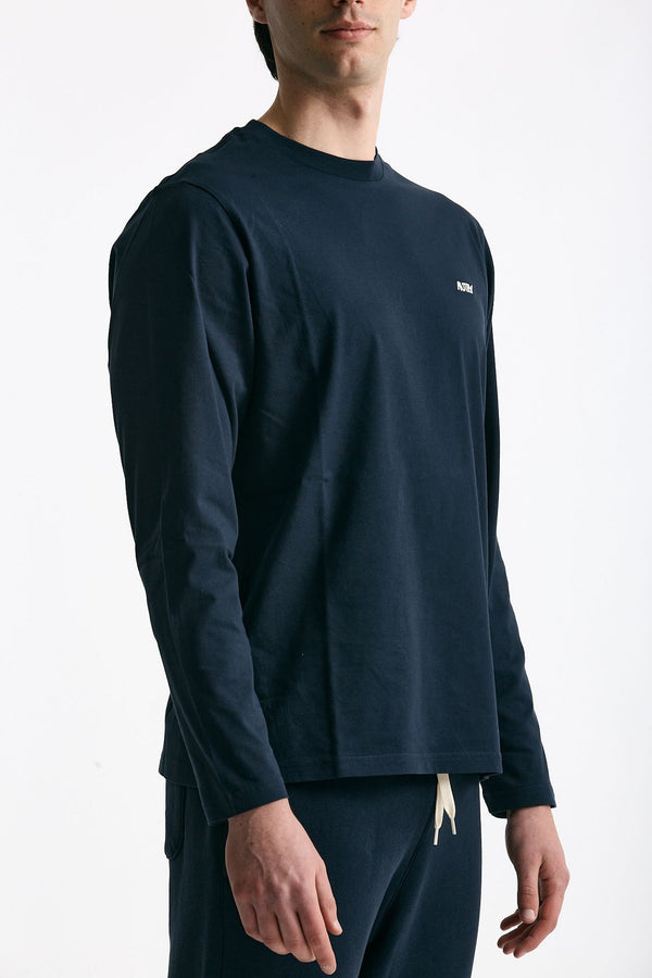 T-shirt girocollo in cotone blu men Autry
