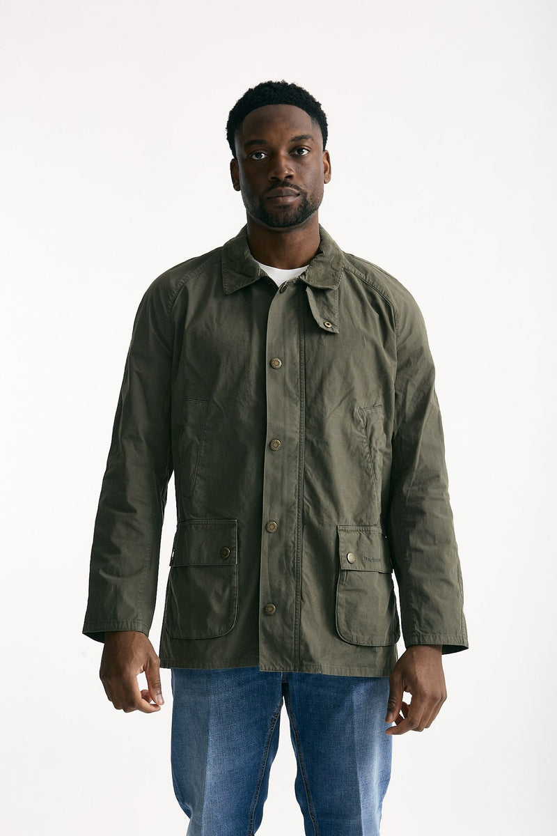 Giacca ASHBY CASUAL in cotone lavato verde/olive men Barbour - 1