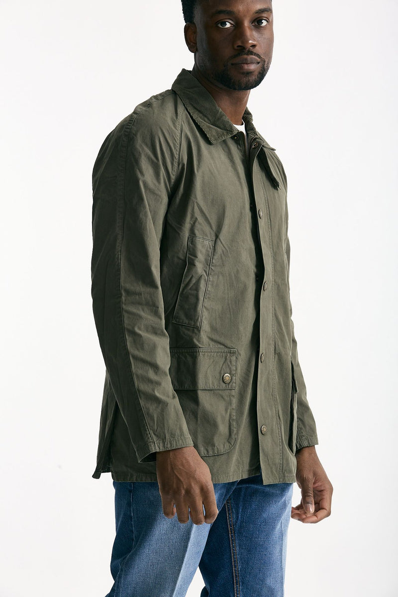 Giacca ASHBY CASUAL in cotone lavato verde/olive men Barbour - 4