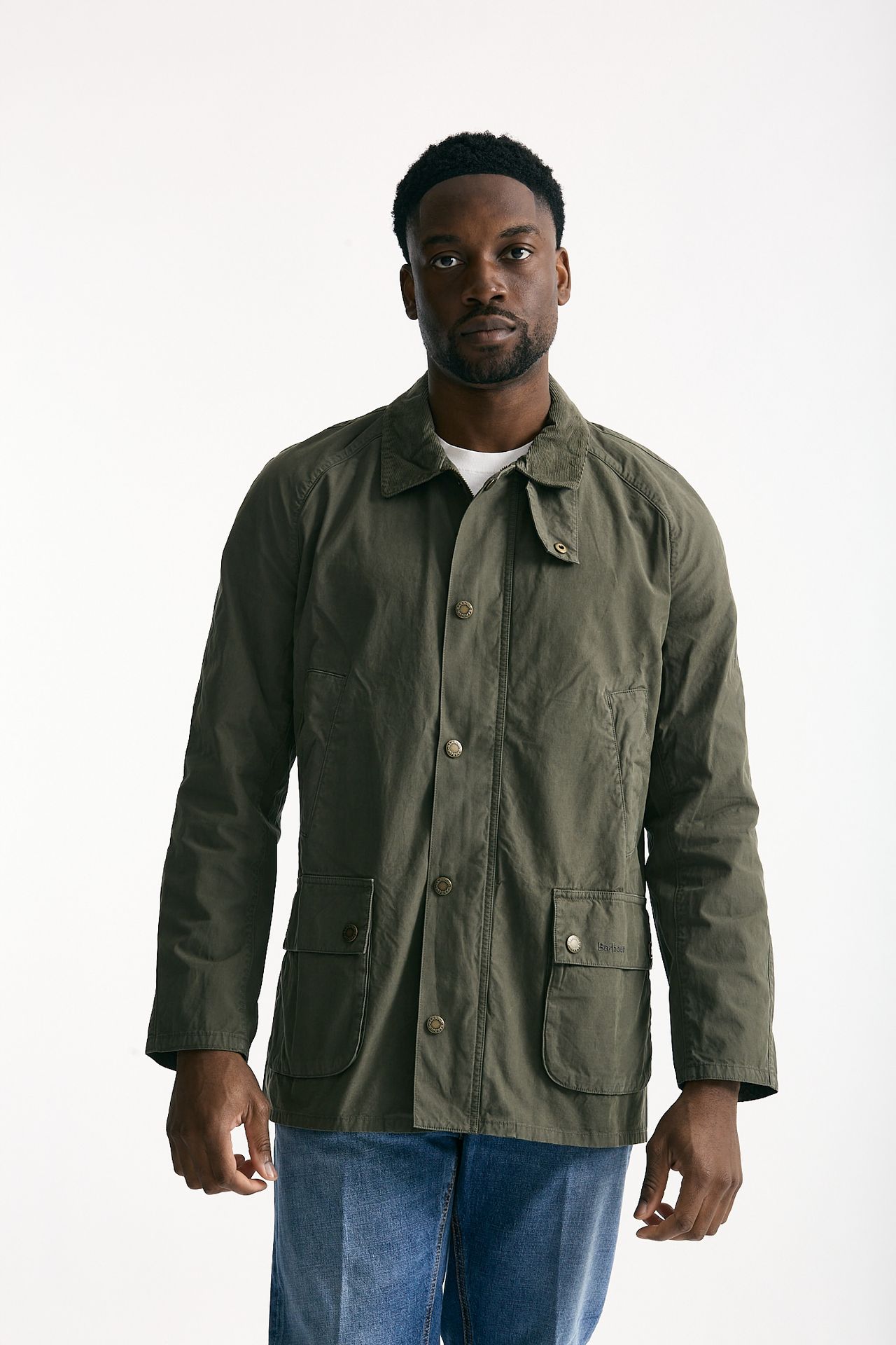 Giacca ASHBY CASUAL in cotone lavato verde/olive men Barbour - 5