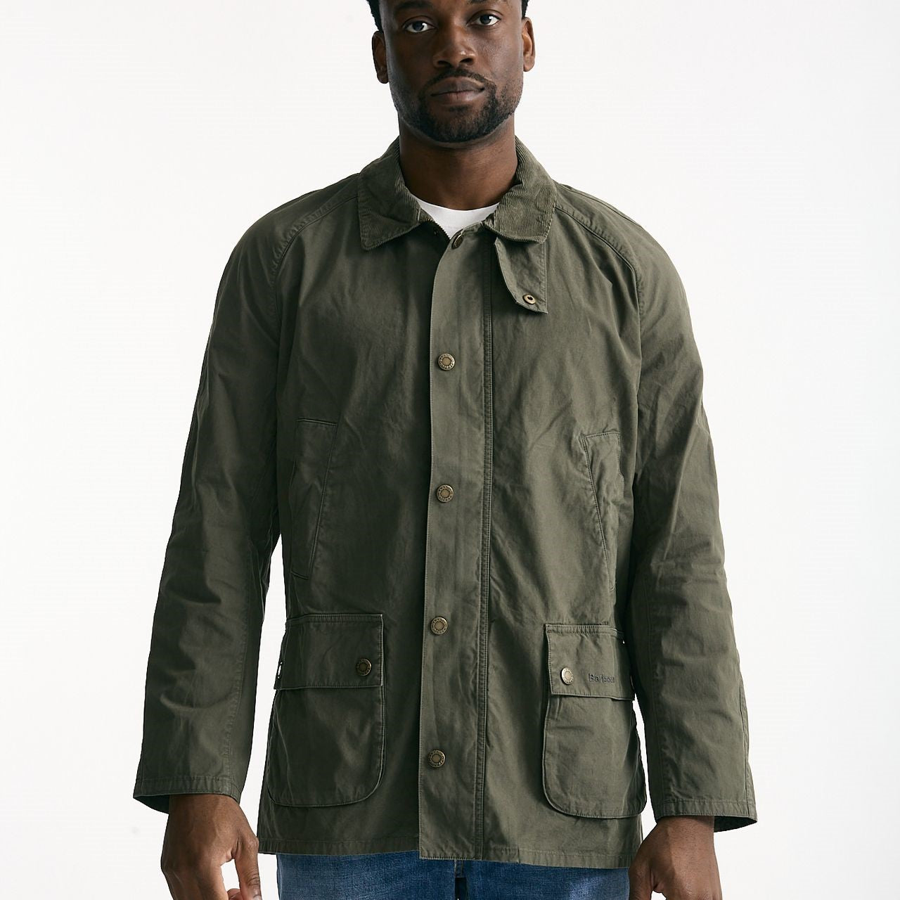 Giacca ASHBY CASUAL in cotone lavato verde/olive men Barbour - 8