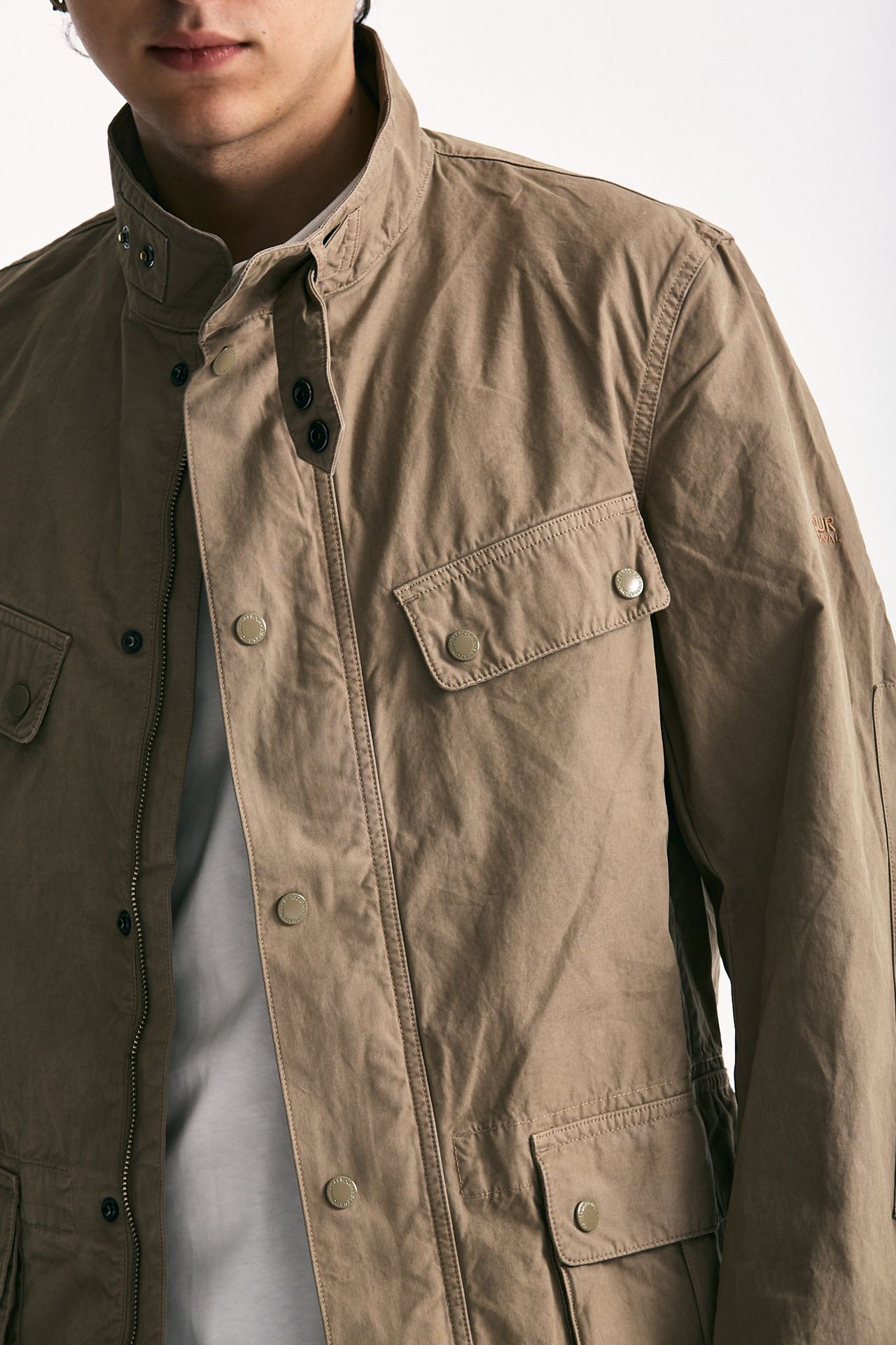 Field jacket GARMENT DYED DUKE CASUAL in cotone lavato cammello men Barbour - 5