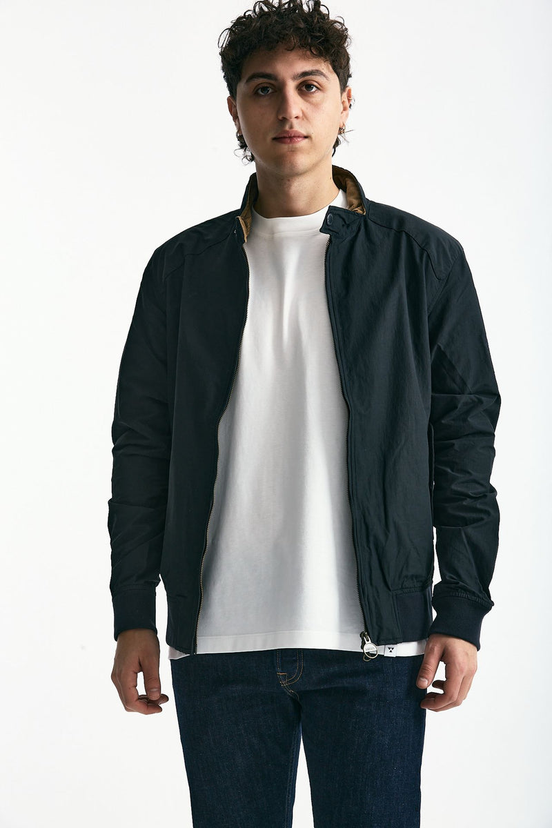 Bomber RECTIFIER HARRINGTON in nylon e cotone blu men Barbour - 2
