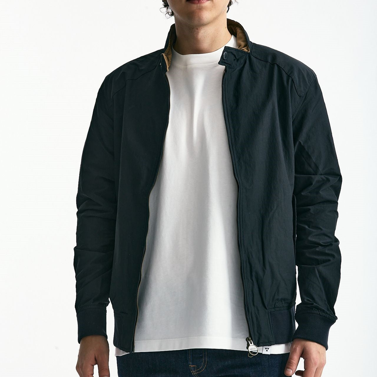Bomber RECTIFIER HARRINGTON in nylon e cotone blu men Barbour - 8