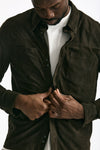 Giubbino camicia in pelle scamosciata marrone men Giorgio brato - 6