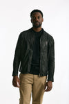 Biker in pelle lavata nero men Giorgio brato - 2