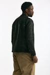 Biker in pelle lavata nero men Giorgio brato - 4