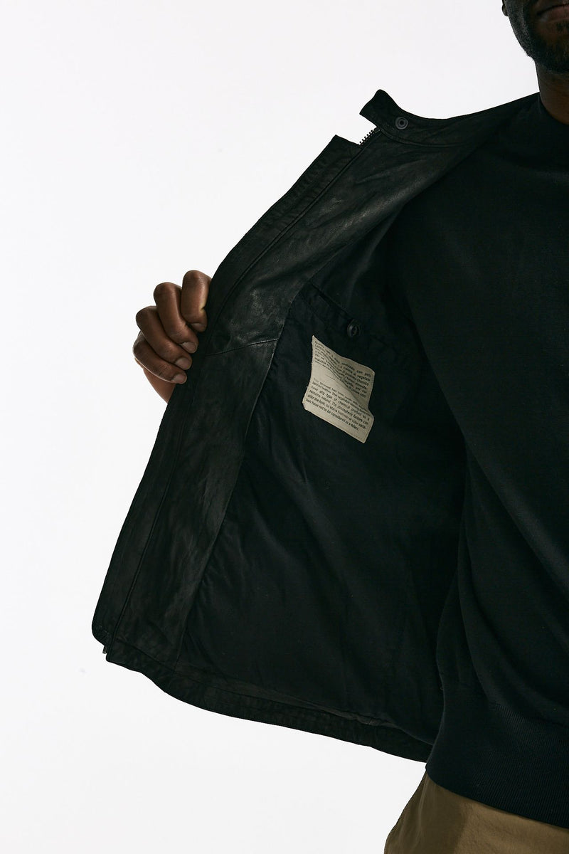 Biker in pelle lavata nero men Giorgio brato - 9