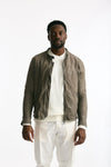 Biker in pelle lavata grigio men Giorgio brato - 3
