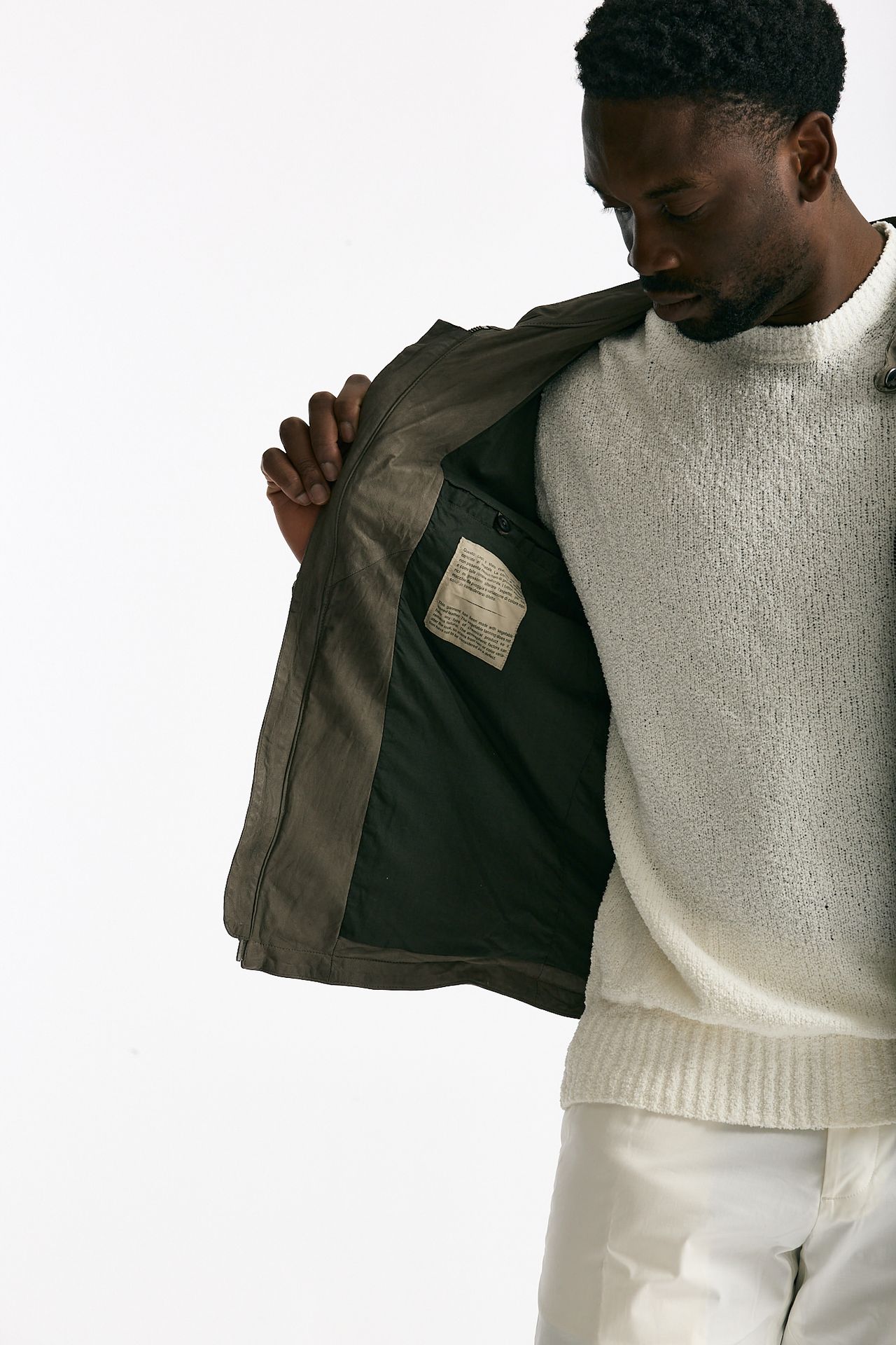 Biker in pelle lavata grigio men Giorgio brato - 6