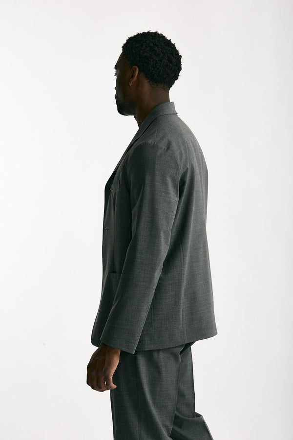 Giacca in poliestere e lana stretch grigio men Covert