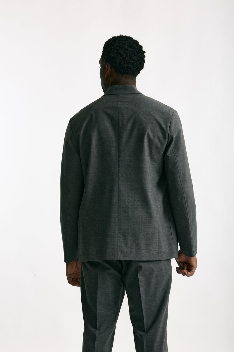 Giacca in poliestere e lana stretch grigio men Covert - 3