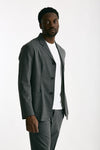 Giacca in poliestere e lana stretch grigio men Covert - 4