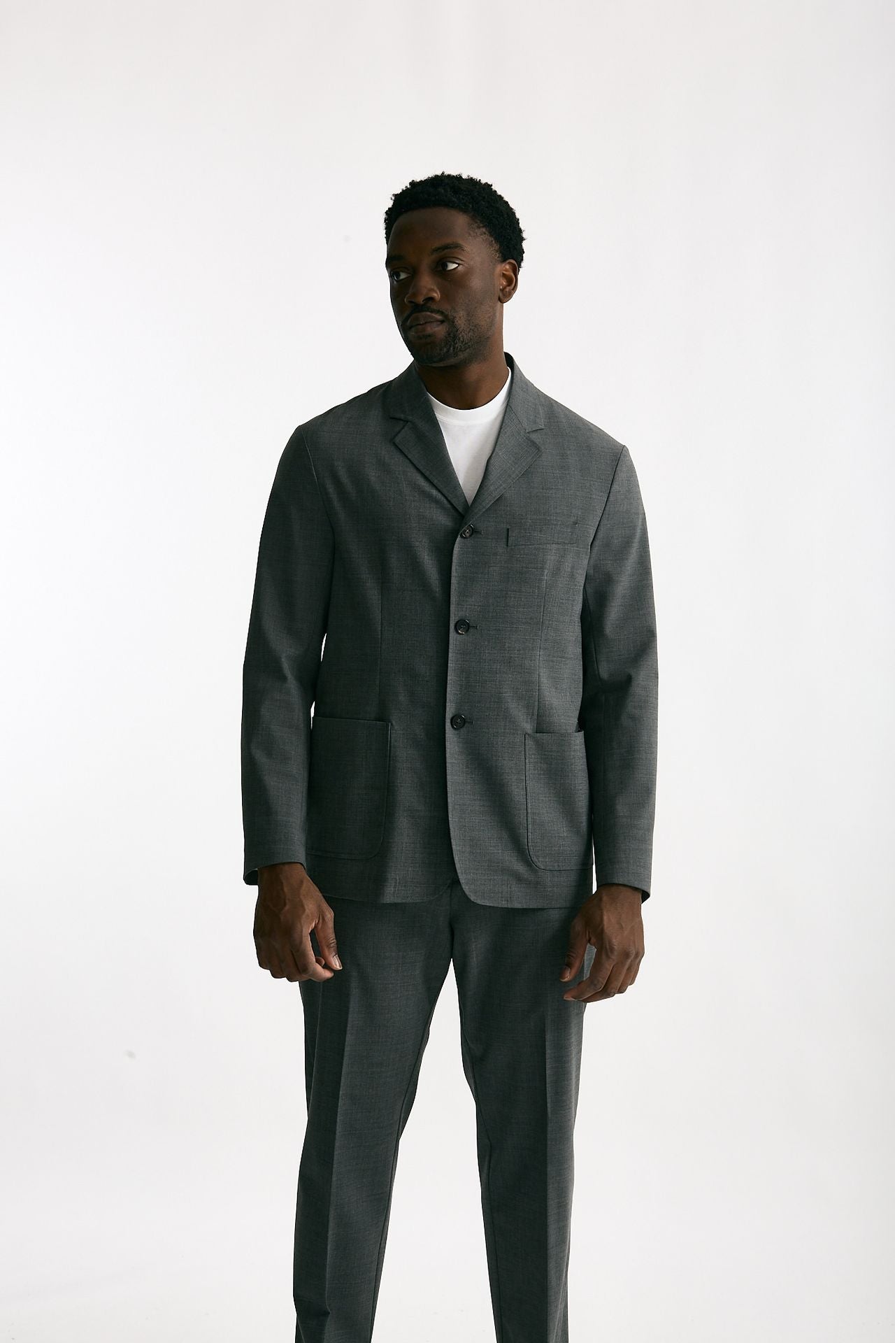 Giacca in poliestere e lana stretch grigio men Covert - 8