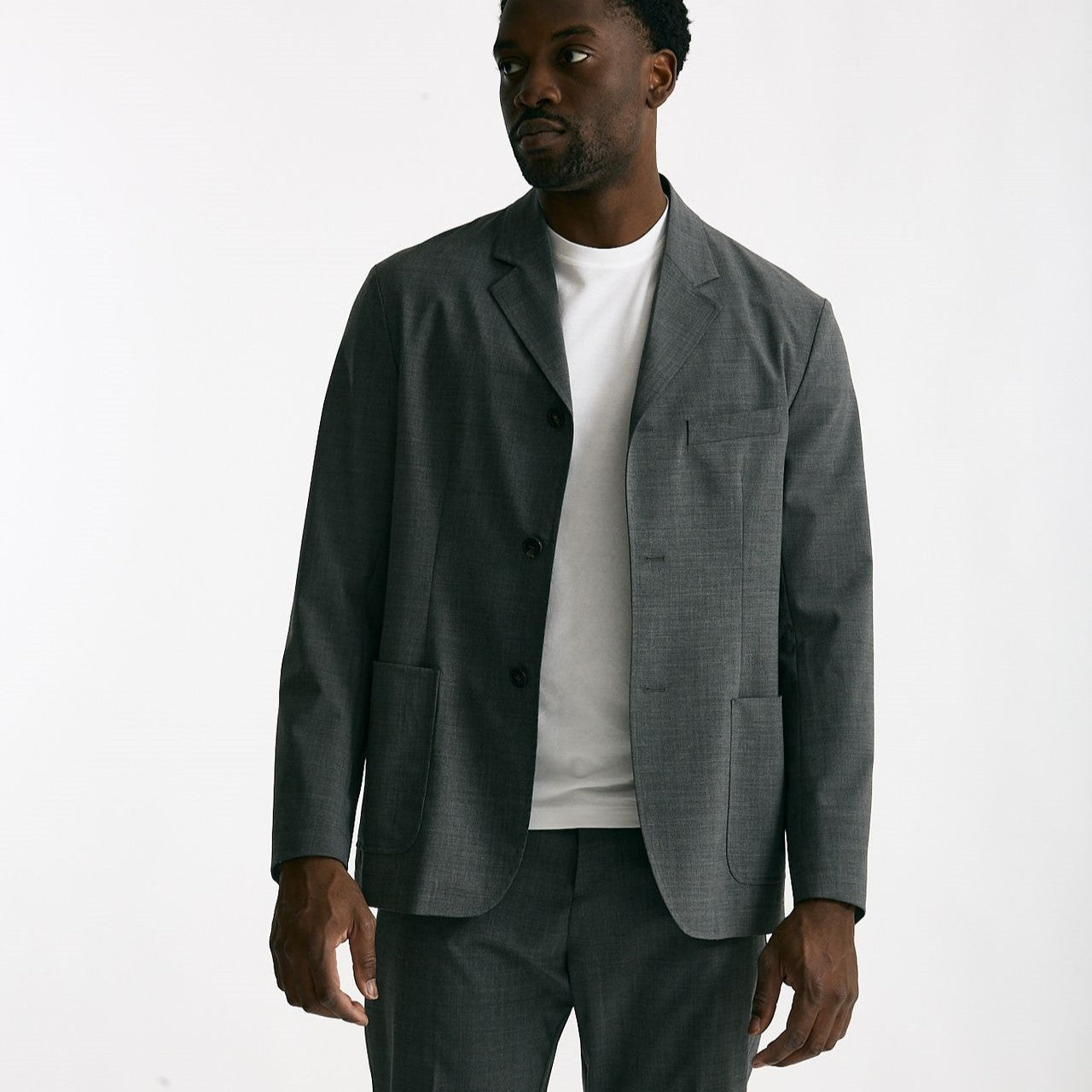 Giacca in poliestere e lana stretch grigio men Covert - 9