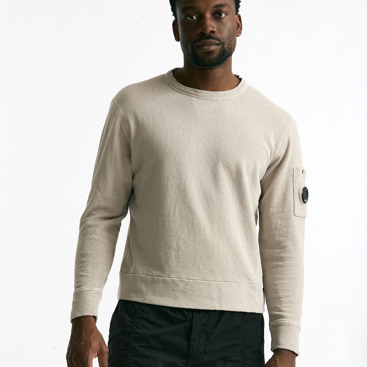 Felpa girocollo in cotone grigio chiaro men C.p. company - 7