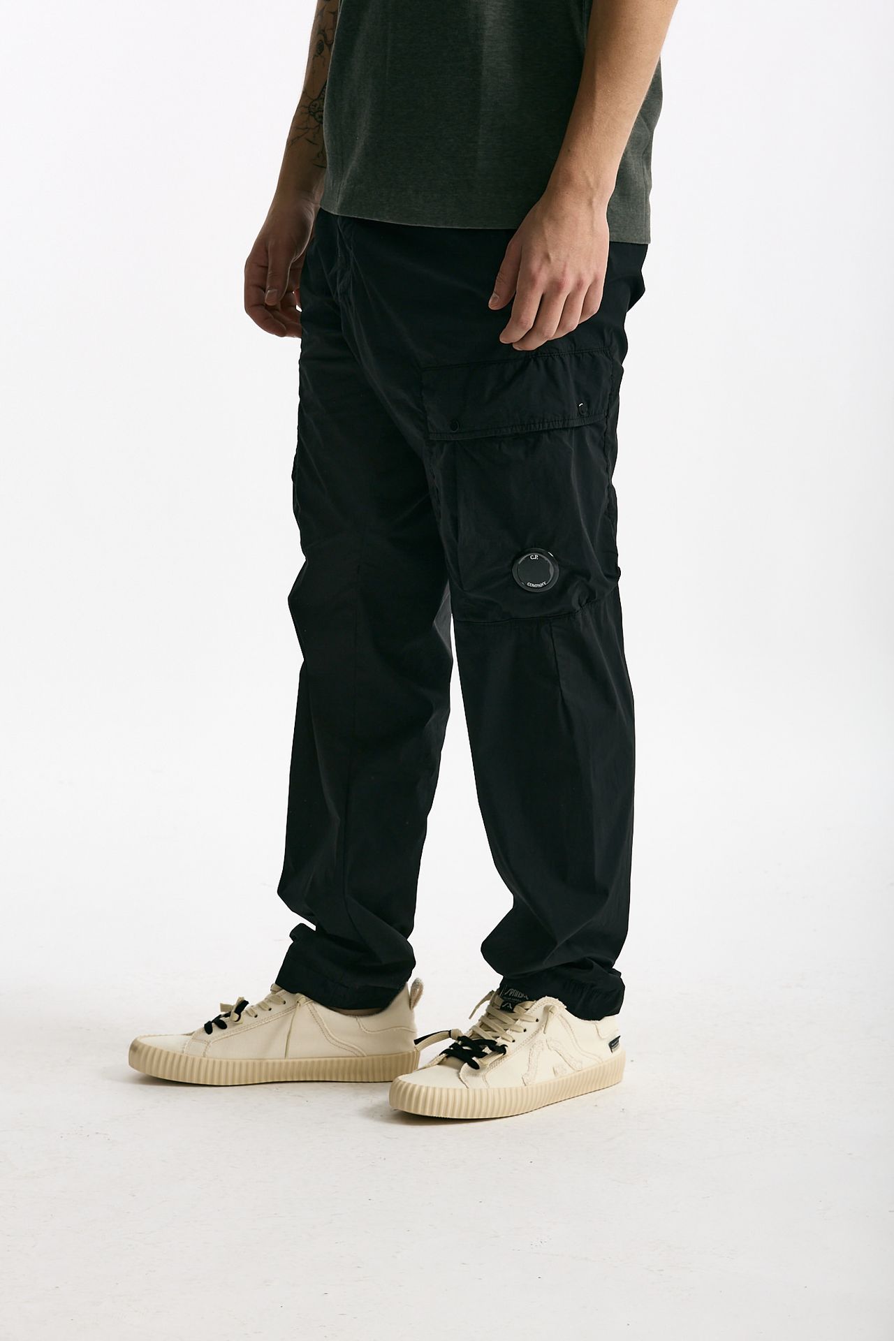 Pantalone cargo in cotone nero men C.p. company - 4