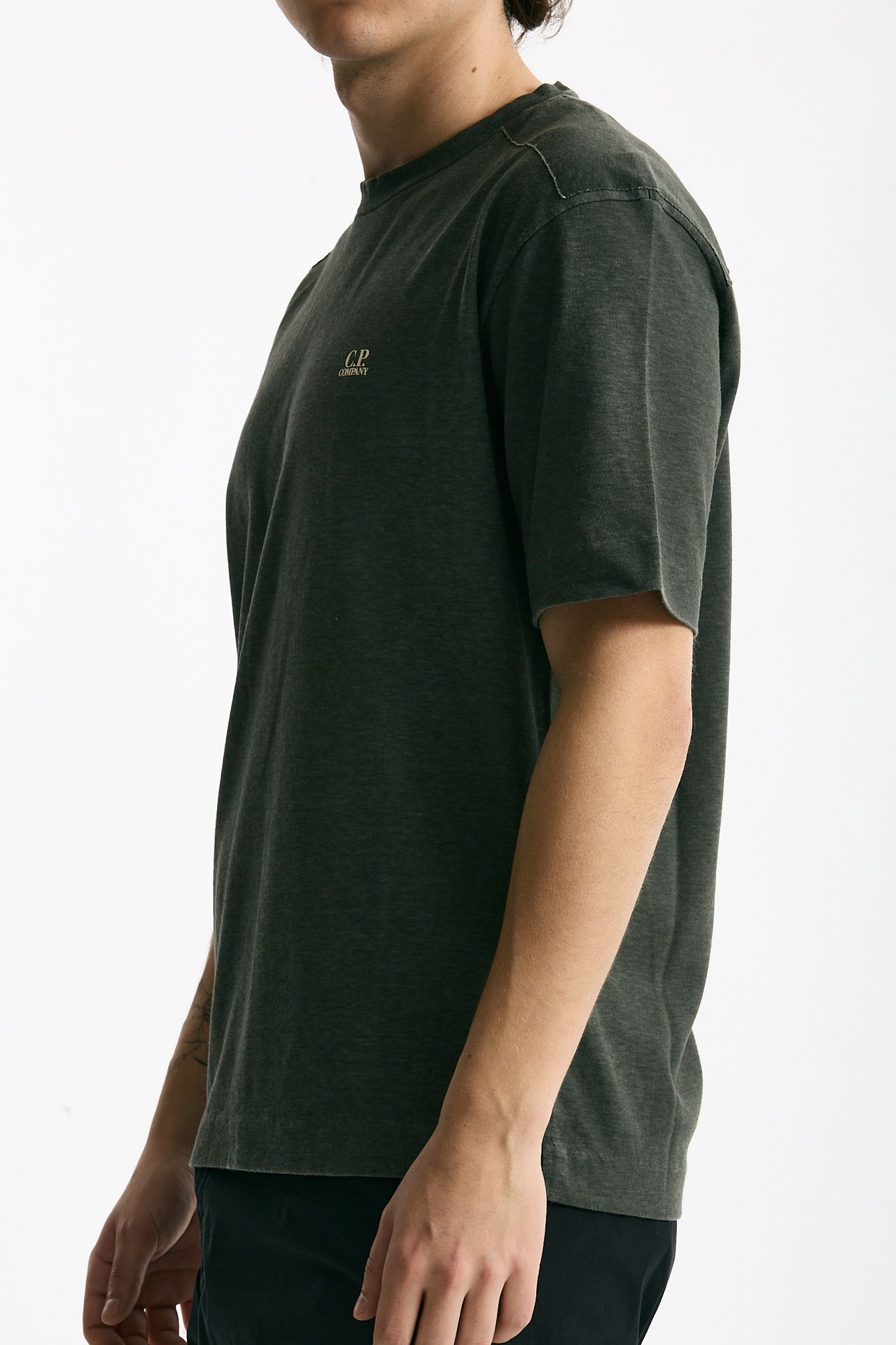T shirt in cotone fiammato grigio men C.p. company - 4