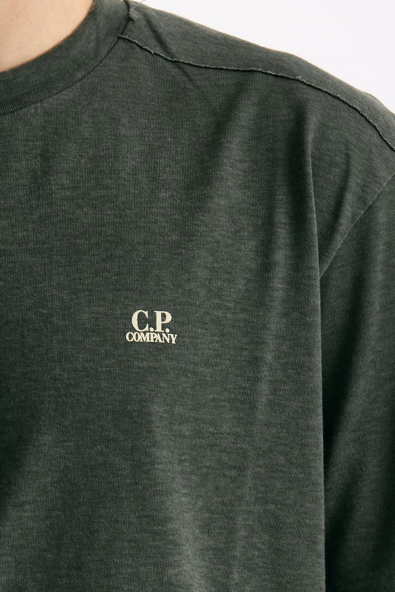 T shirt in cotone fiammato grigio men C.p. company - 5