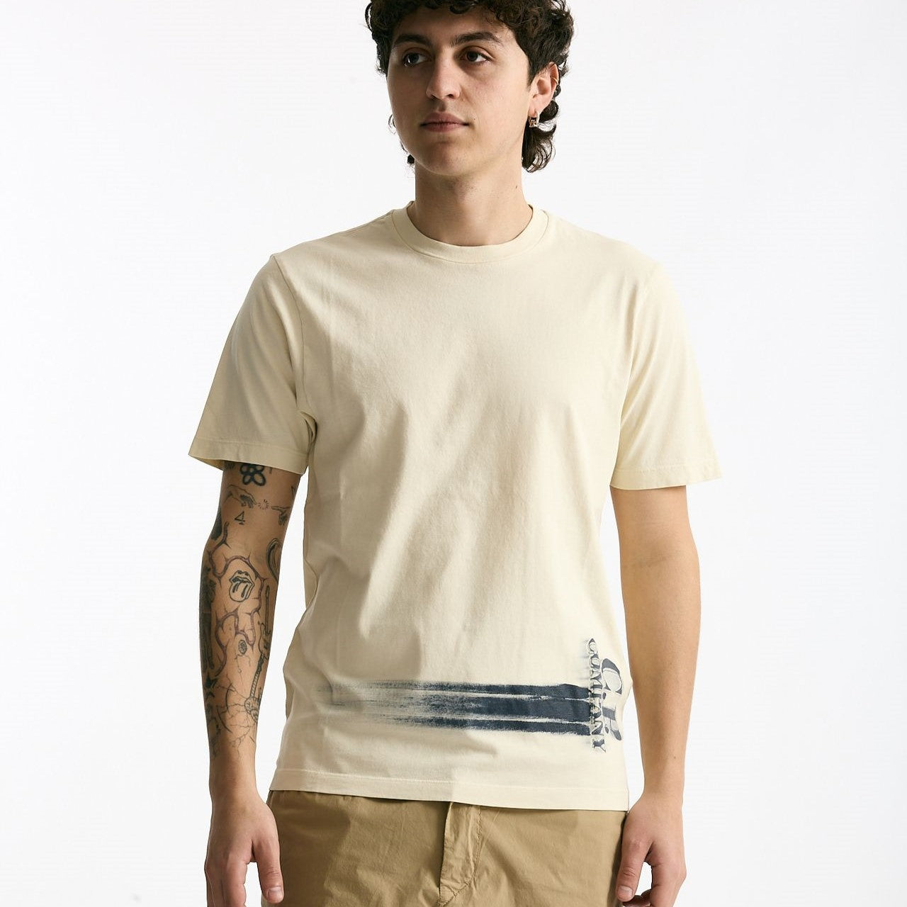 T shirt in cotone panna men C.p. company - 6