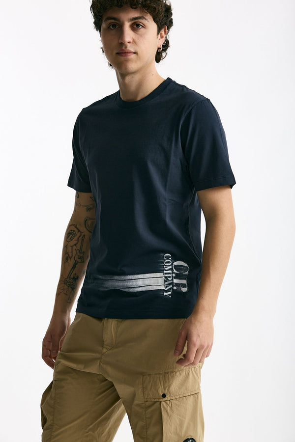 T shirt in cotone blu men C.p. company