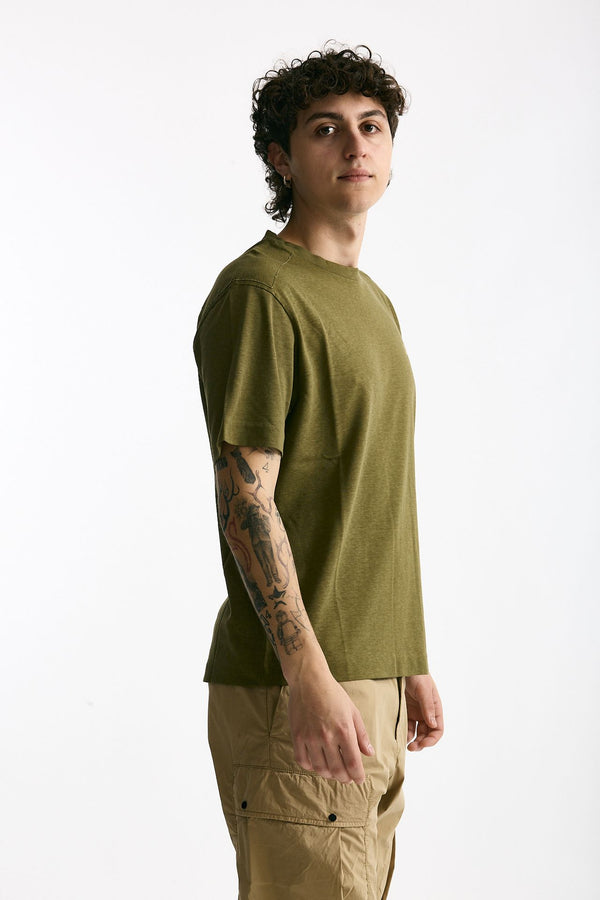 T shirt in cotone verde men C.p. company