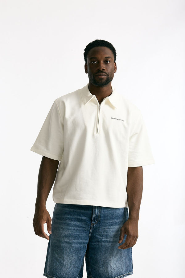 Felpa in cotone mezza manica bianco men Department five