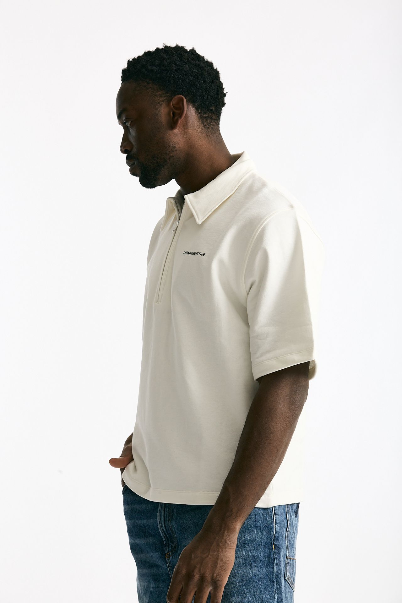 Felpa in cotone mezza manica bianco men Department five - 2