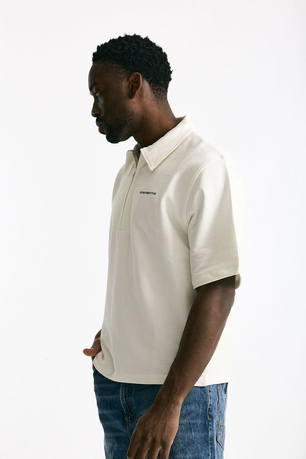 Felpa in cotone mezza manica bianco men Department five