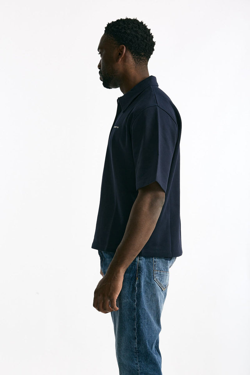Felpa in cotone mezza manica blu men Department five - 2